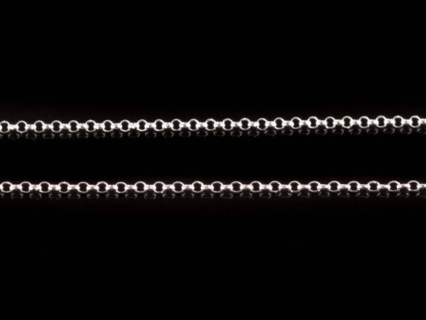 Erbsenkette rhodiniert 60 Zentimeter lang